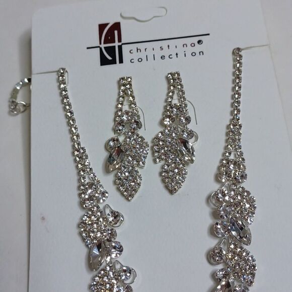 Silver Necklace and Earring Set - Picture 4 of 7